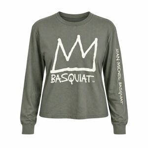 GAP X JEAN-MICHEL BASQUIAT T-Shirt Size Small Green Spell Out Crown Logo